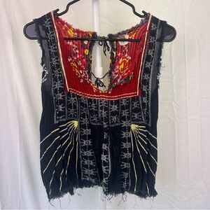Free People FP One Myna tank top boho festival open tie back size XS